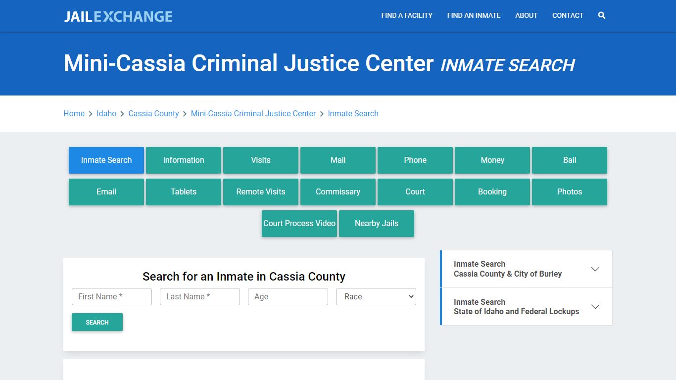 Mini-Cassia Criminal Justice Center Inmate Search - Jail Exchange